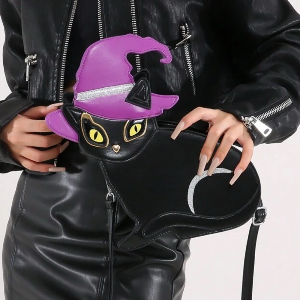Black Cat Witch Hat Shoulder Bag crossbody NWT​ - Picture 2 of 7